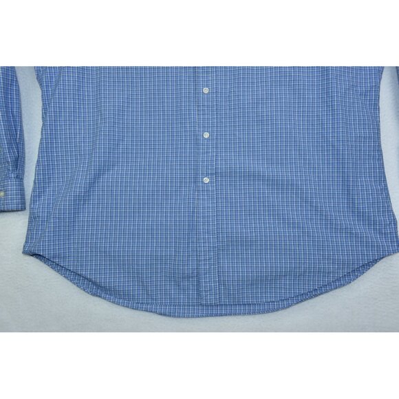 Ralph Lauren Classic Fit Mens Shirt Size XXL Blue White Plaid Button Down Cotton - Picture 5 of 12